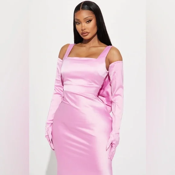 Fashion Nova Bow Pink Long Maxi Formal Glove XL - Picture 3 of 7